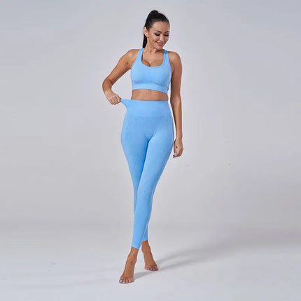 Outfit Set Women 2pc Solid Seamless Top Leggings Set - Outfit Set - Ensemble - Mad Fly Essentials