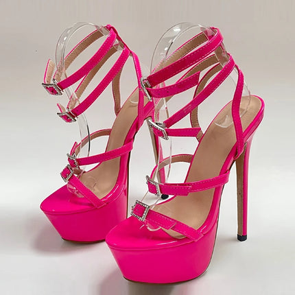 High Heels Women Sexy Pink Platform Open Toe Sandals - High Heels - Gaoxiaojie - Mad Fly Essentials