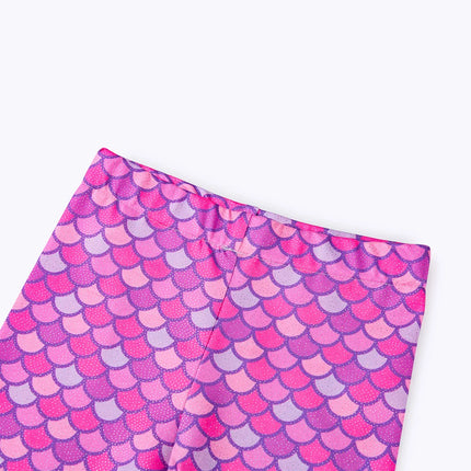 Fitness Leggings Baby Girl Mermaid Scale 2-12Y Leggings - Leggings - Hibiscusara - Mad Fly Essentials