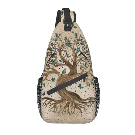 Crossbody Bag Tree of Life Vikings Brown Leather Sling Bags - Crossbody Bag - CPLIFE - Mad Fly Essentials