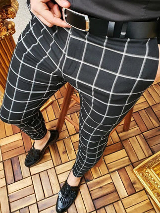Pants Business Casual Men Checkered Fashion British Pants - Pants - Toplimit - Mad Fly Essentials