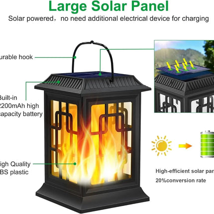 Solar LED Flame Lantern Garden Decor