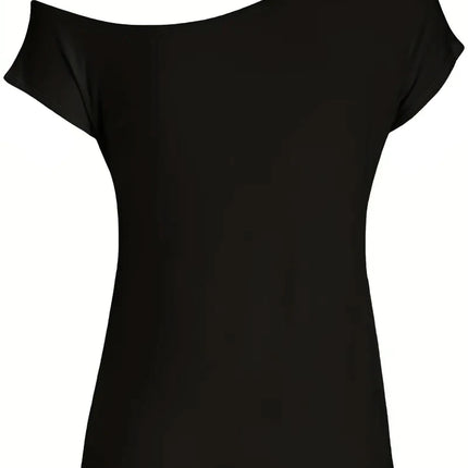 Shirt Women Off-Shoulder 90s Retro Graphic Tee - Shirt - Mnealways18 - Mad Fly Essentials