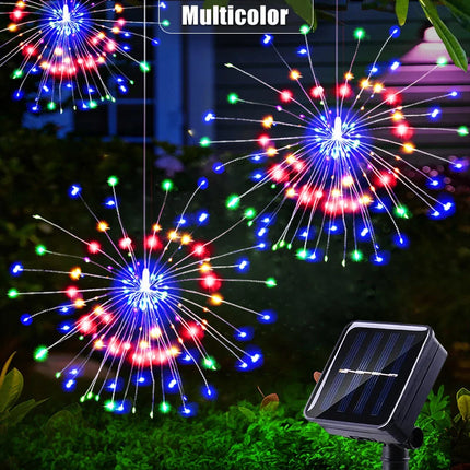 Solar LED Firework Lights Holiday Garden Decor