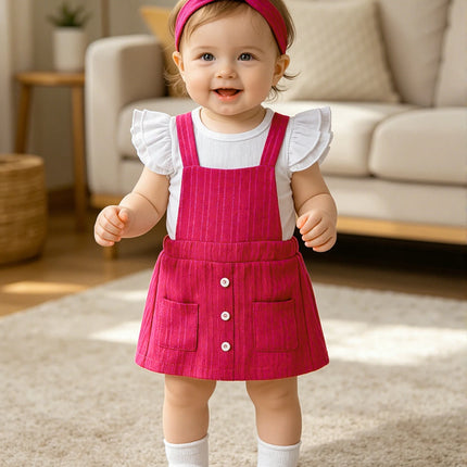 Outfit Set Baby Girl 1st Birthday Pink Skirt - Outfit Set - 27kids - Mad Fly Essentials