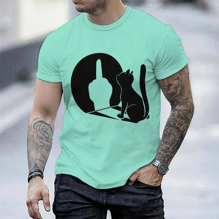 Tank Top Men Summer Glow Middle Finger Cat Shirts - Tank Top - Vikineey - Mad Fly Essentials