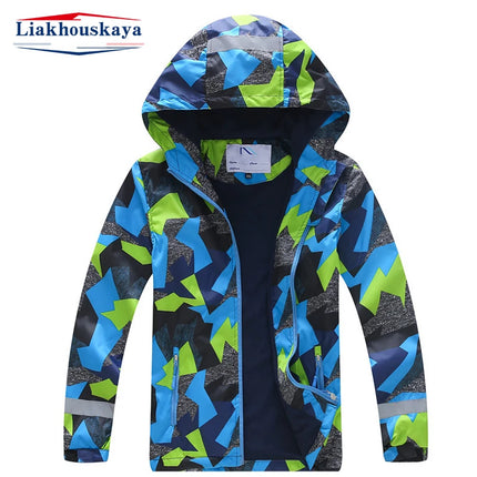 Boy Waterproof 7M-12Y Graffiti Blue Fleece Jacket