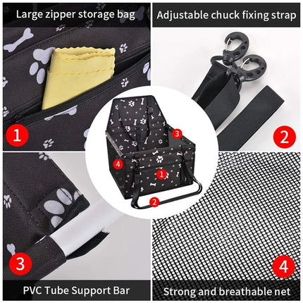 Pet Booster Seat Foldable Waterproof Dog Carrier Auto Seat - Pet Booster Seat - Pet Essentials - Mad Fly Essentials