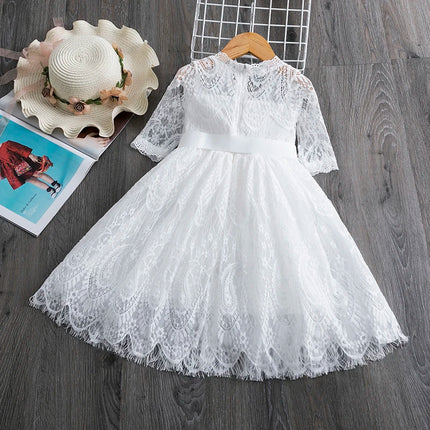 Baby Girls Lace Tulle Birthday Wedding Dress