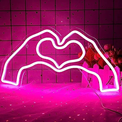 Pink Love Heart LED Neon Sign Wedding Decor