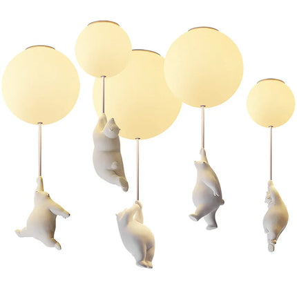 Nordic Cartoon Polar Bear LED Pendant Lamp
