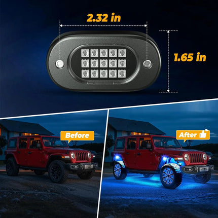 Auto LED Light RGB 14pod App Underglow Chasis Lighting - Auto LED Light - Dselchun - Mad Fly Essentials