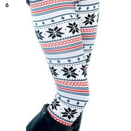 Women Christmas Print High Waist Leggings