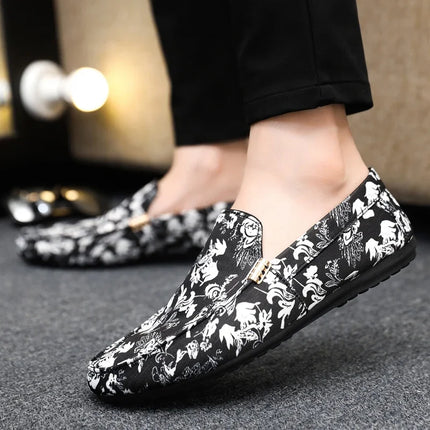 Loafers Men Business Casual Floral Loafers - Loafers - ZXQ - Mad Fly Essentials