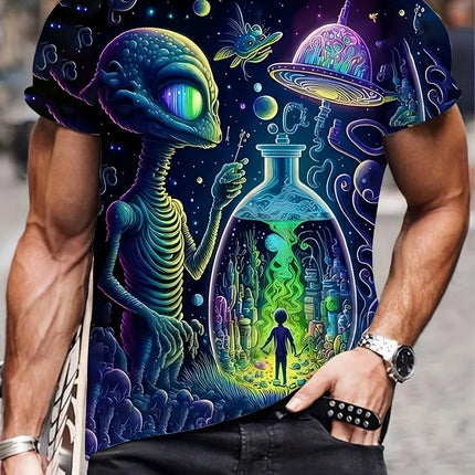 Shirt 3D Alien Invasion Graphic Streetwear Tee - Shirt - Occa - Mad Fly Essentials