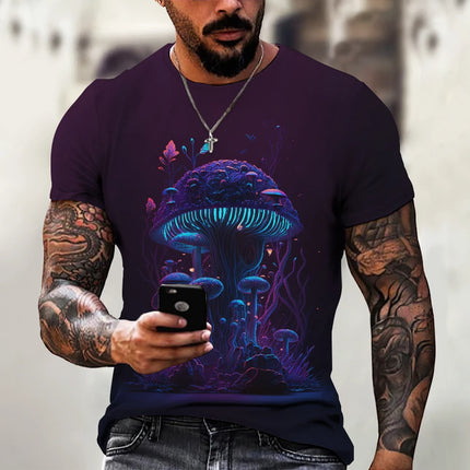 Men Magic Mushroom Psychedelic Short 3D Shirts