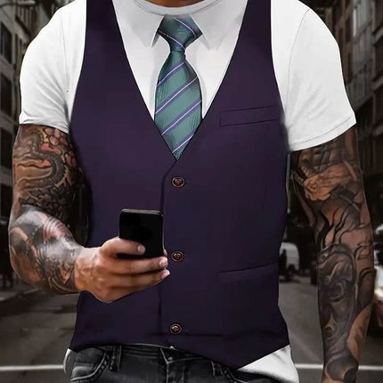 Men Fashion 3D Short Suit Graphic Shirts - Mad Fly Essentials