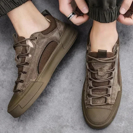 Men Footwear Vintage Leather High Casual Sneakers - Men Footwear - Picksummer - Mad Fly Essentials