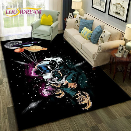 Area Rug Universe Space Galaxy Planet 3D Rug - Area Rug - Essential Rugs - Mad Fly Essentials