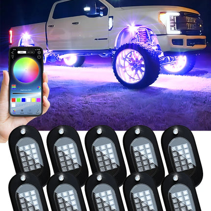 Auto LED Light RGB 14pod App Underglow Chasis Lighting - Auto LED Light - Dselchun - Mad Fly Essentials