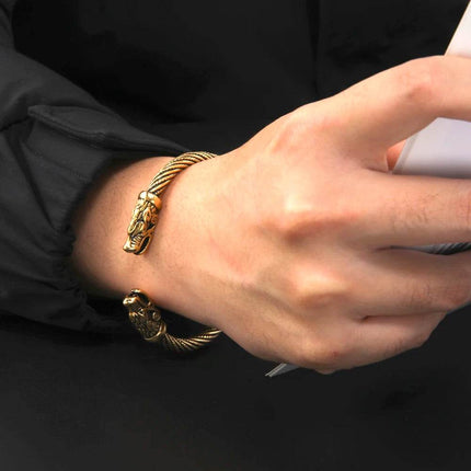 Men Viking Medieval Wolf Norse Bracelet - Mad Fly Essentials