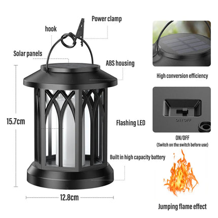 Solar-Powered LED Flame Lamp