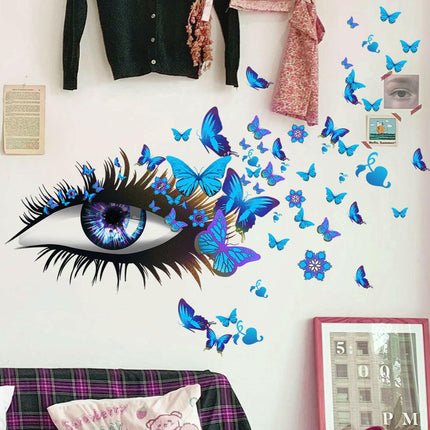 Creative Eyelash Butterfly 3D Mural Wallpaper
