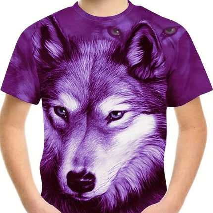 Boys Breathable Wolf Animal Graphic Tees - Mad Fly Essentials