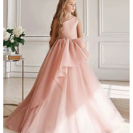 Princess Dress Girls Embroidery White Lace Bridesmaid Evening Dress - Princess Dress - NNJXD - Mad Fly Essentials