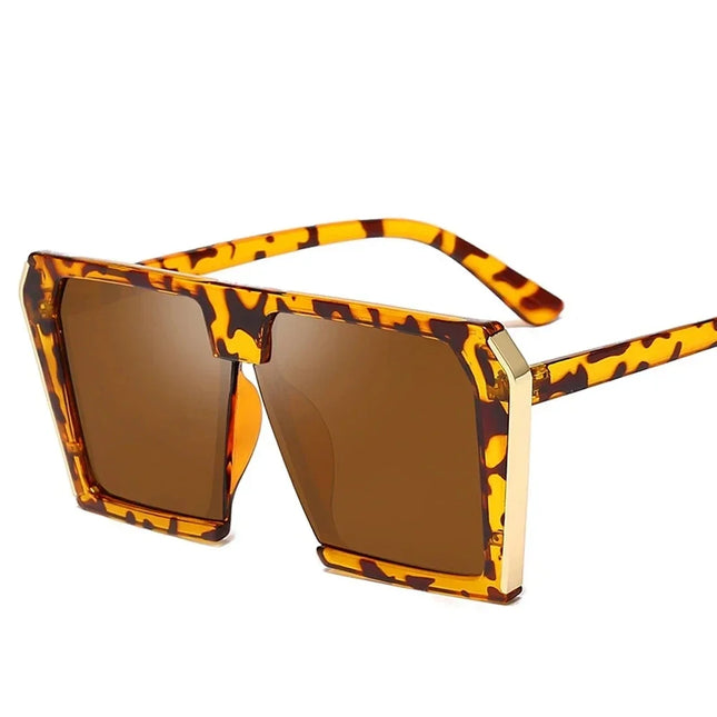 Women Leopard Square Gradient UV400 Sunglasses