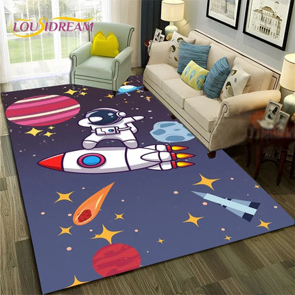 Area Rug Universe Space Galaxy Planet 3D Rug - Area Rug - Essential Rugs - Mad Fly Essentials