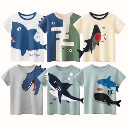 Shirt Boys 1-12T Cartoon Shark Animal Tee - Shirt - 27kids - Mad Fly Essentials