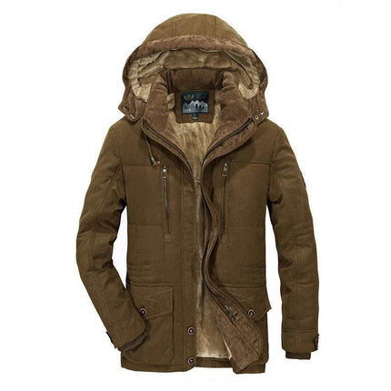 Men Long Winter Down Cargo Hooded Jackets - Mad Fly Essentials