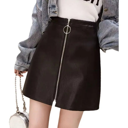Mini Skirt Women Circular Zip Short Leather Skirt - Mini Skirt - Adogirl - Mad Fly Essentials