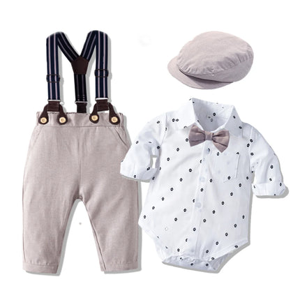 Gentleman Outfit Baby Boy 0-18M Tie Clothing Set - Gentleman Outfit - Kabeier - Mad Fly Essentials