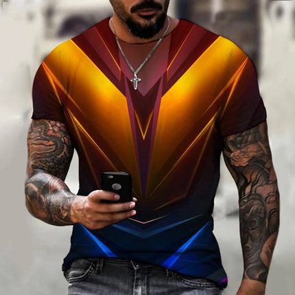 Men 3D Gradient Hip Hop Summer Shirts