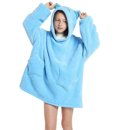 Kids Girl Unicorn Animal Sherpa Hoodies Blankets - Mad Fly Essentials
