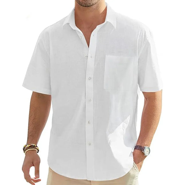 Business Casual Shirt Men Linen Vacation Summer Tops - Business Casual Shirt - Idealism - Mad Fly Essentials