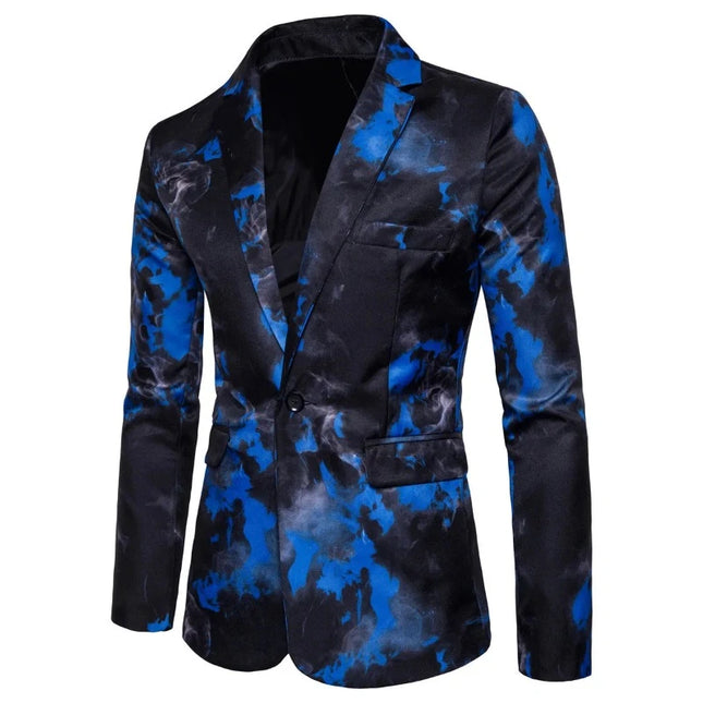 Men Business Casual Fashion Blue Black Party Blazer