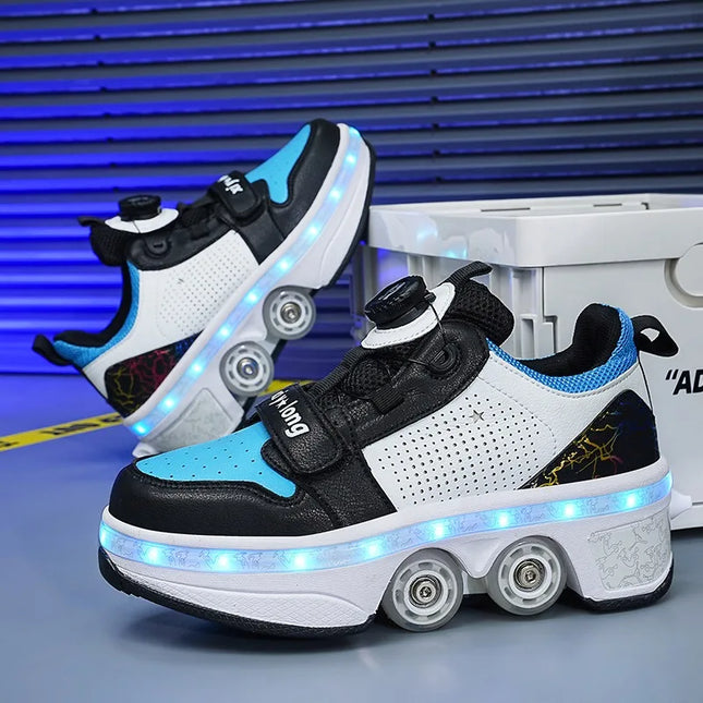 Girl USB Charging LED Rainbow Skate Shoes