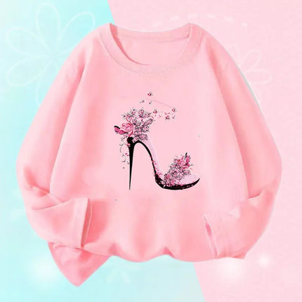 Hoodies Girls Long Heart Kids Graphic Tee Tops - Hoodies - Lolocee - Mad Fly Essentials