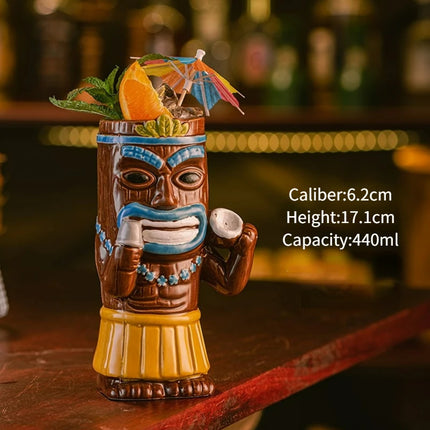 Beer Mug Hawaiian Style Tiki Party Cocktail Drinkware - Tiki Treasures - Beer Mug - Mad Fly Essentials