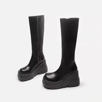 Boots Women Trendy Platform Black Heel Zip Footwear - Boots - Snow fox valley - Mad Fly Essentials