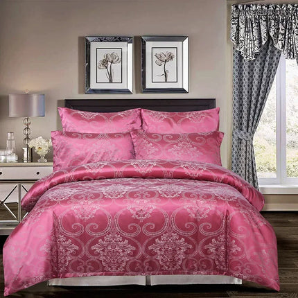 Duvet Set European Jacquard Satin Bedding Set - duvet set - home deluxe - Mad Fly Essentials