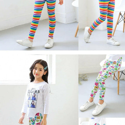 Baby Girl Star Floral 4-12yo Pencil Leggings - Kids Shop Mad Fly Essentials