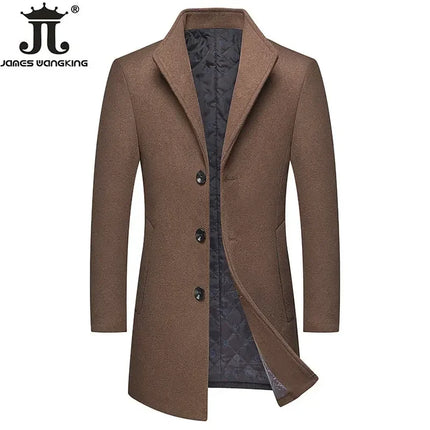 Men Business Casual Boutique Wool Parka Jacket