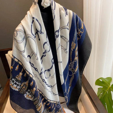 Women Spanish Silk Pashmina Floral Square Shawls - Mad Fly Essentials