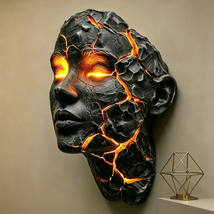 LED Wall Sconce Black Lava Gothic Cracked Soul Orange Wall Lamp - LED Wall Sconce - Chinly - Mad Fly Essentials