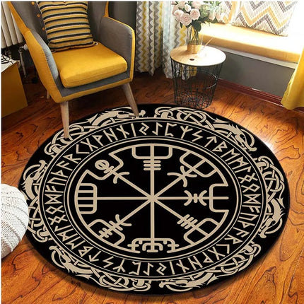 Circular Viking 3D Living Room Floor Doormat