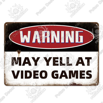 Funny Gamer Nostalgia Game Room Sign Decor